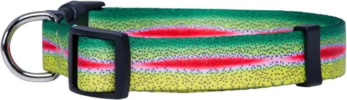 Miniatura 2 de Native Pup Collar de perro con estampado de animales, patrón de pez trucha arcoíris, regalo para pescador, cachorro al aire libre