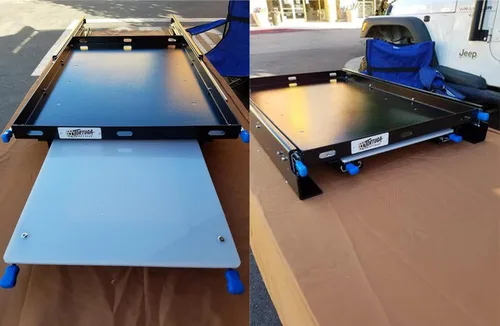 Miniatura 6 de 1 par de guías de cajón de bloqueo resistentes de 20 pulgadas y 260 libras con tornillos, extensión completa de montaje lateral, 3 rodamientos
