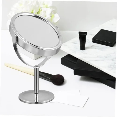 Miniatura 3 de Espejo de maquillaje de doble cara, luces de aumento, pequeño espejo de escritorio para tocador de mesa y baño
