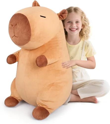 Miniatura 10 de SuzziPals Animal de peluche grande de 30 pulgadas, cachorro de peluche gigante grande y suave, juguetes de peluche gigantes para relajación