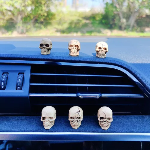 Miniatura 6 de Accesorio colgante de calavera de azúcar para espejo de automóvil, bonito adorno de decoración de calavera oscilante, decoración de espejo