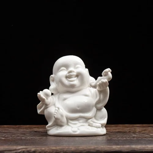 Miniatura 9 de Estatua de Buda Maitreya que ríe Zen Esculturas Ornamento Feliz Budismo de la Suerte Estatua de Sala de estar Oficina Estatua de Estatua de Estatua