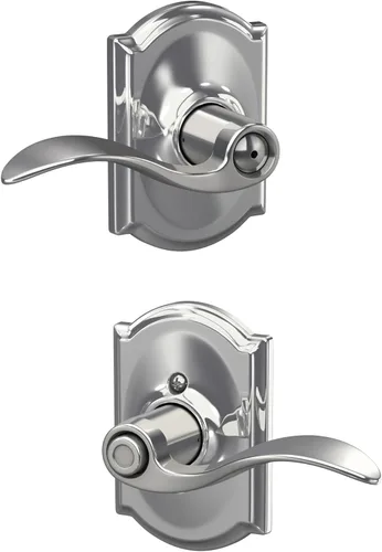 Miniatura 140 de SCHLAGE - Manija de puerta Accent con cerradura de paso libre para pasillo y armario en bronce antiguo - F10 ACC 716 Bronce Envejecido
