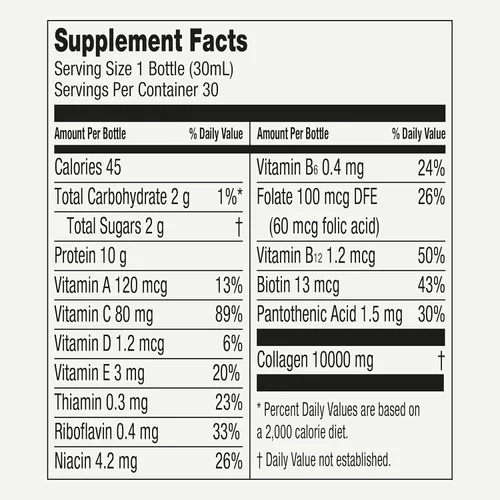 Miniatura 9 de PRIMABIOTIC Colágeno Líquido - Alto Contenido de Colágeno [10,000 Mg] Por Porción - Colágeno Hidrolizado y 12 Vitaminas - Sin Gluten - 900 Ml - Pack