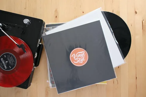 Miniatura 3 de Vinyl Styl Fundas exteriores protectoras de disco de vinilo de 12 pulgadas, parte superior abierta, 50 unidades (transparente)