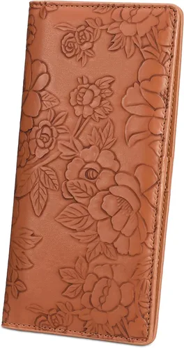 Miniatura 12 de FALAN MULE Cartera delgada ultrafina para mujer, de cuero plegable, bloqueo RFID, tarjetero de diseño, Negro