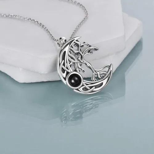 Miniatura 3 de ONEFINITY Tree of Life Necklace Sterling Silver I Love You 100 LanguagesMoonstone Necklace Cremation Jewelry for Women Girls Gifts