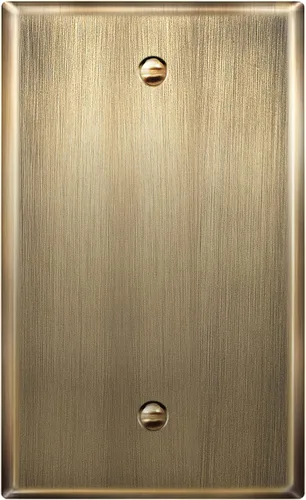 ENERLITES Placa de Pared Metálica para Dispositivo Ciego, Resistente a la Corrosión, Tamaño 1-Gang 4.50" x 2.76", Acero Inoxidable 201, 7701-AB,