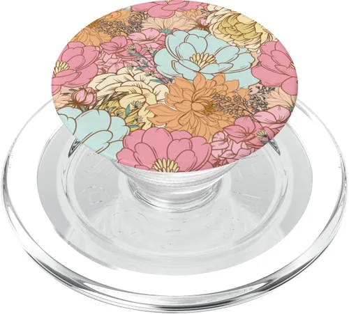 Spring Flowers Retro PopSockets MagSafe PopGrip estéticos florales con diseño de flores silvestres para iPhone