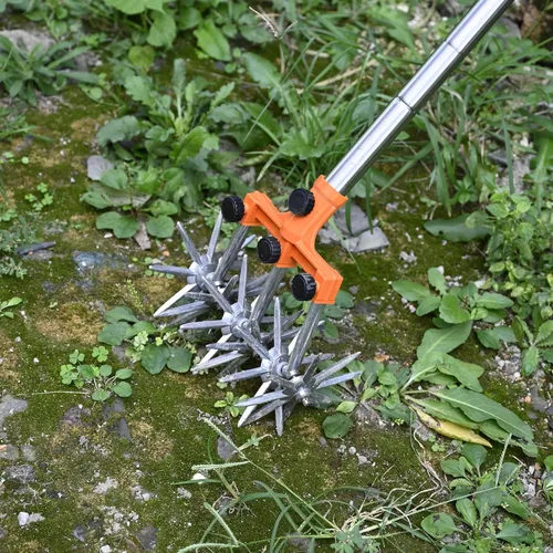 Miniatura 7 de BARAYSTUS Cultivador Rotativo de Jardín Motoazada Ajustable de Acero Inoxidable Manzón de Mano para Mezcla de Suelo o Resembrado de Césped Motoazada