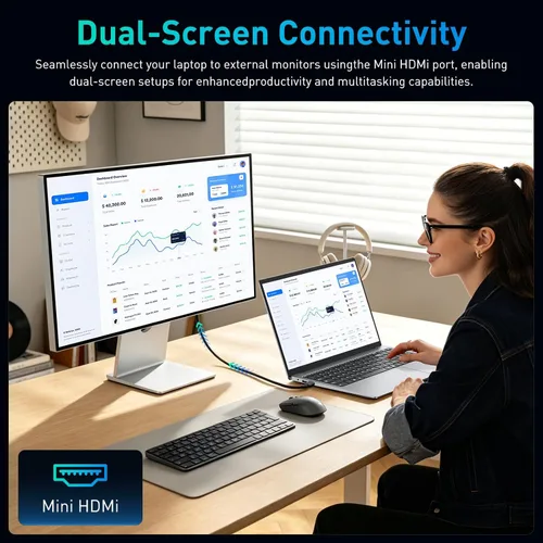 Miniatura 9 de portátil de 15.6" FHD, 12 GB RAM 256 GB SSD, Intel Celeron N4000, computadora portátil Win 11 Essential para estudiantes, clases en línea, hogar