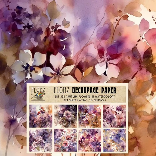 Miniatura 11 de Decoupage - Paquete de papel (24 hojas de 6 x 6 pulgadas) Floral Paradise in Blue # Papel de patrón de estilo vintage para decoupage, manualidades