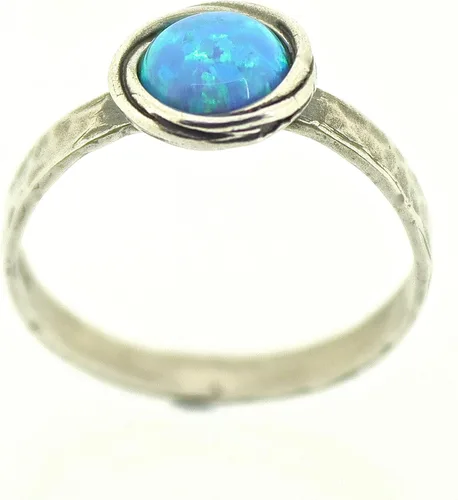 Miniatura 35 de Anillo de plata de ley con piedras preciosas para mujer, anillo apilable de piedra martillada, anillo de piedra natal