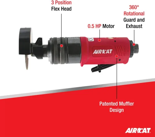 Miniatura 2 de AIRCAT Herramientas neumáticas 6530: Herramienta de corte de cabezal flexible de 3 pulgadas de 0.5 HP Velocidad libre de 18,000 RPM