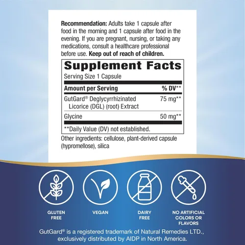 Miniatura 5 de Nature's Way Premium Extract DGL Ultra Extra Strength Alivio digestivo*, 90 cápsulas