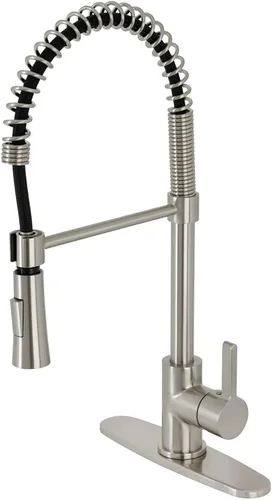 Gourmetier LS8678CTL Continental - Grifo de cocina de un solo mango, níquel cepillado