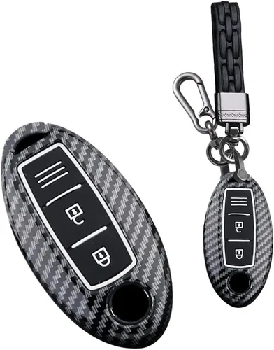 Miniatura 8 de Funda para llavero de 3 botones para Nissan 350Z 370Z Altima Armada CIMA Cube Frontier Fuga GT-R Juke Kicks Lannia Latio Leaf Livina con llavero B