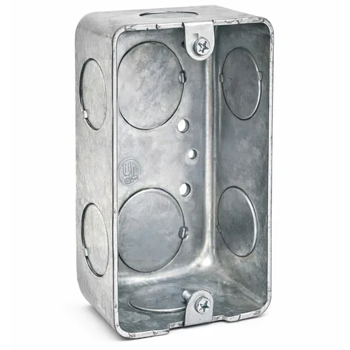 Caja práctica profunda, caja eléctrica de acero estirado de 4 x 2, 2-1/8 pulgadas de profundidad de metal de una sola banda de montaje en superficie