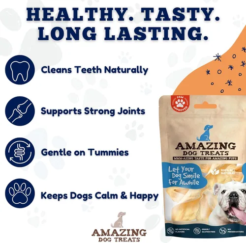 Miniatura 4 de Amazing Dog Treats - Cow Ears for Dogs - Full Size (12 Pack) - Thick-Cut 100% Beef - All Natural Rawhide Alternative- Safe No Hide Dog Chew