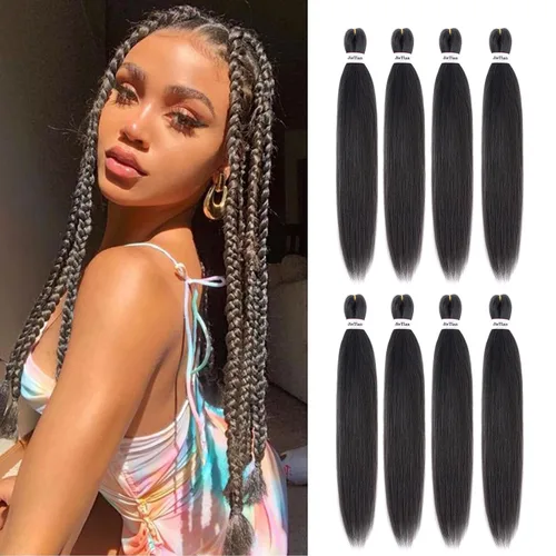 Miniatura 25 de Liang Dian Cabello Trenzado Preestirado Ombre de 12 Pulgadas, 8 Paquetes de Trenzas de Ganchillo Sintéticas, Ajuste con Agua Caliente, Extensiones