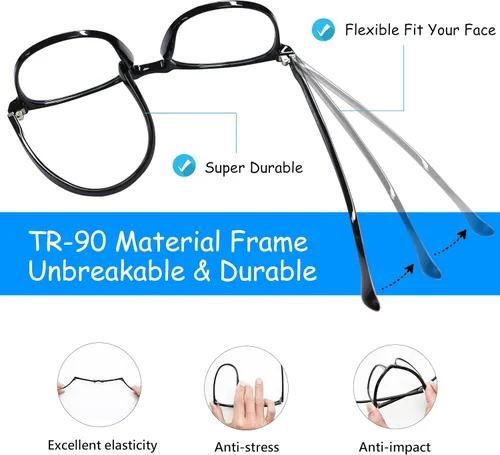 Miniatura 3 de Gafas de bloqueo de luz azul para TV, teléfono, computadora, pantalla de juegos, hombres y mujeres, marco TR90, antifatiga ocular UV, paquete de 2