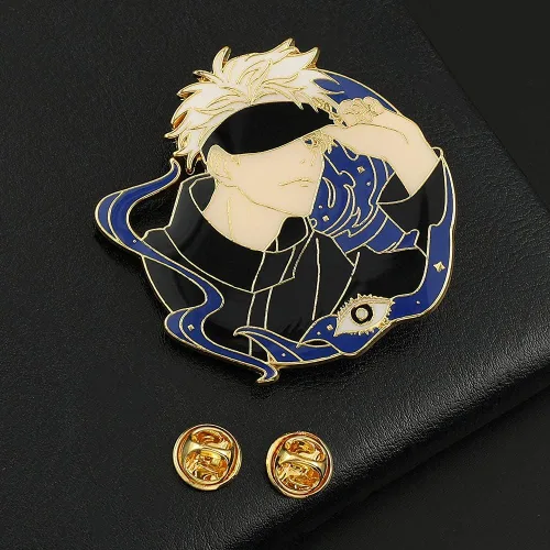 Miniatura 7 de Jujutsu Kaisen - Alfileres esmaltados con figura de anime Satoru regalos divertidos para los amantes del anime