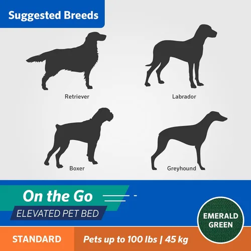 Miniatura 6 de Coolaroo On-The-Go - Cama elevada para perros plegable y portátil con tela transpirable y resistente a la humedad, bolsa de transporte incluida