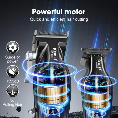 Miniatura 3 de KEMEI Juego de cortapelos profesional para hombres, cortaúñas para cortar el cabello, kit de cortapelos recargable inalámbrica, cortadora de pelo