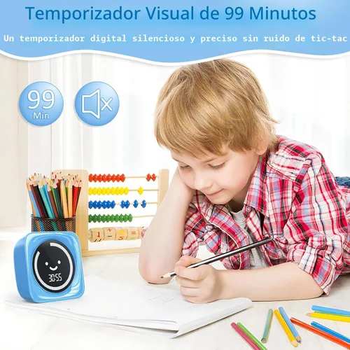 Miniatura 2 de Temporizador visual para niños, temporizador visual digital de 99 minutos, lindo temporizador de aula para suministros de educación en el hogar