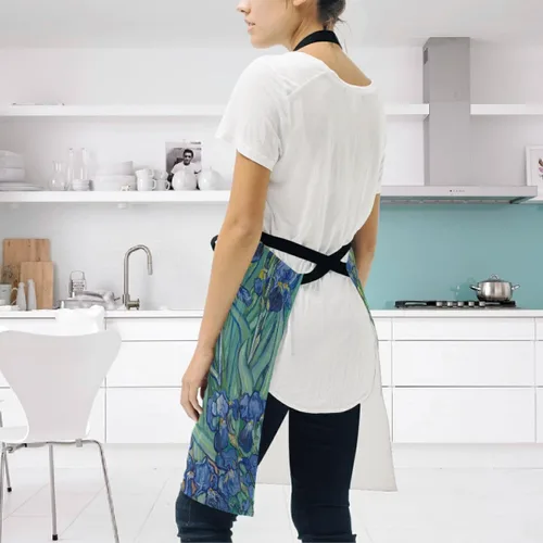 Miniatura 4 de Hokkien Van Gogh Irises - Delantal de cocina para el hogar para mujeres y hombres con bolsillos, delantal ajustable unisex perfecto para barbacoa