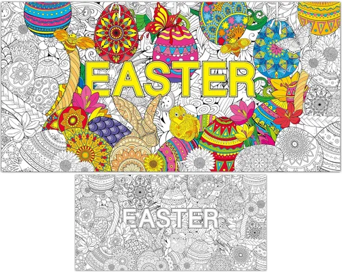 Miniatura 8 de Naozinebi Pósteres de mandala gigante para colorear, grandes carteles motivacionales para colorear con texto en inglés "Follow Your Dreams", mantel