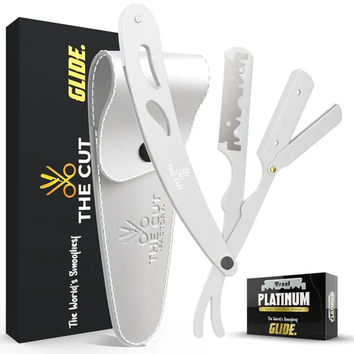 Miniatura 9 de The Cut - Factory - Cuchillas de afeitar rectas de línea exquisita para hombres con cuchillas de filo único ultra afiladas. Cuchilla de afeitar