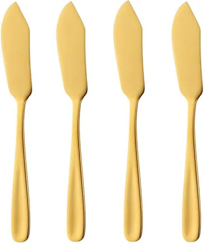 Miniatura 7 de Baikai - Juego de 4 cuchillos de acero inoxidable 18/10, cuchillo de mantequilla de desayuno negro, esparcidor de sándwich