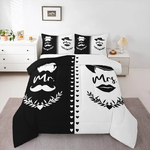 Miniatura 11 de Erosebridal Juego de edredón para parejas, juego de ropa de cama tamaño individual con lentejuelas doradas con purpurina dorada, edredón acolchado