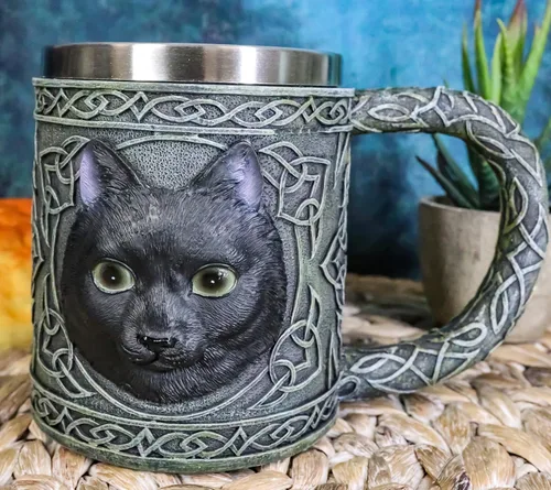 Miniatura 2 de Ebros Gift Taza de resina de 16 onzas con borde de acero inoxidable para café, té, cereales, bebidas, Halloween, cocina, comedor, decoración