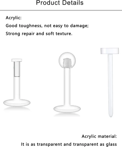 Miniatura 3 de Lcolyoli Piercing transparente de 0.58 oz para la nariz, piercings transparentes para el trabajo, deportes, cirugía, bioflex, tragus, joyería
