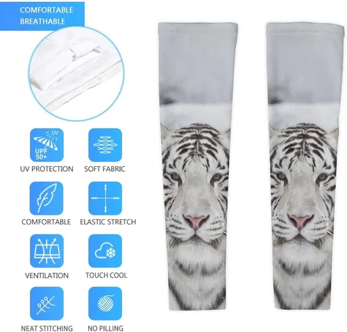 Miniatura 5 de Mangas de compresión de seda de hielo transpirables para hombres y mujeres, mangas de compresión de seda de hielo con protección solar UV