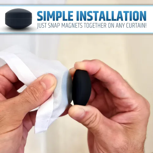 Miniatura 3 de Potentes Pesos Magnéticos Anti-Ondulación para Cortina de Ducha para una Experiencia de Baño Sin Salpicaduras - Envueltos en Silicona 360° - Nunca