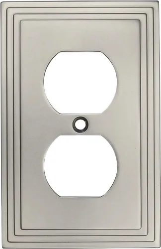 Cosmas 25026-SN Níquel Satinado Single Duplex Electrical Outlet Placa de Pared/Cubierta