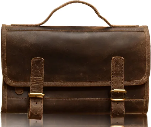 Miniatura 2 de KomalC Neceser Colgante de Cuero de Búfalo Premium para Viaje Kit Dopp