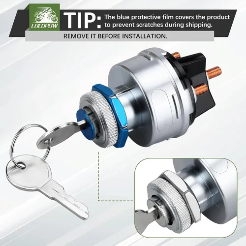 Miniatura 7 de LOCOPOW Interruptor de llave de encendido, interruptor de encendido universal de 4 posiciones, 12 V, apto para automóvil, carretilla elevadora