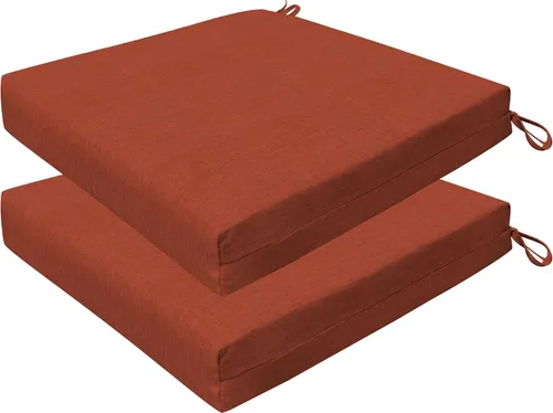 Miniatura 24 de Honeycomb Juego de 2 cojines de asiento para exteriores, 20 x 20 pulgadas, cojines texturizados de hueso sólido para sillas de comedor para muebles