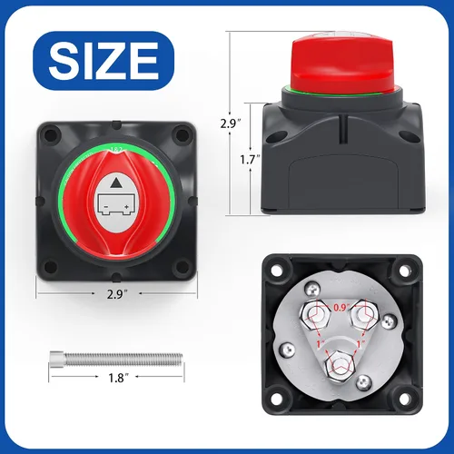 Miniatura 2 de Joinfworld Interruptor de desconexión de batería 1-2-Ambos-Apagado de 12V-48V, impermeable, interruptor de apagado de batería doble, interruptor