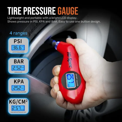 Miniatura 3 de Hi-Spec - Juego de herramientas compacto de 65 piezas para taller automotriz con medidor digital de presión de neumáticos. Herramientas esenciales