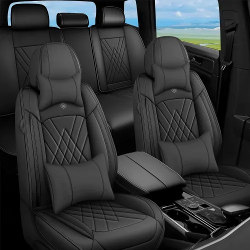 Fundas de Asientos Compatibles con Toyota Corolla 2015-2026 Funda de Asiento de Automóvil de Cuero, Elegante Impermeable Transpirable Fácil de