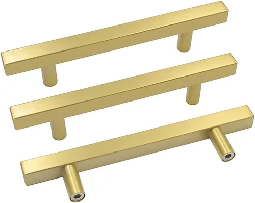 Miniatura 15 de Goldenwarm Paquete de 5 manijas negras de gabinete de 2-1/2 pulgadas (2.520 in) color negro mate, tiradores de cajón en T para armarios de cocina