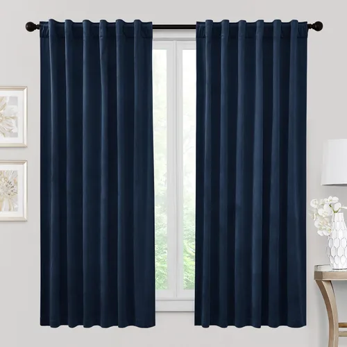 Miniatura 54 de RYB HOME - Cortinas de terciopelo beige, cortinas decorativas resistentes con pestaña trasera, cubierta de privacidad para oscurecer habitación