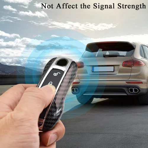 Miniatura 5 de SANRILY Funda de Reemplazo para Llavero de Fibra de Carbono Textura para Porsche Cayenne 911 Taycan Panamera 2020, Entrada sin Llave, Llavero Remoto