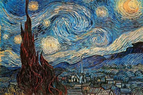 Laminado La Noche Estrellada 1889 por Vincent Van Gogh Arte de Pared Estilo de Pintura Impresionista Naturaleza Bosque Decoración de Pared Póster