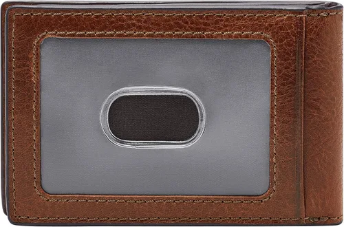 Miniatura 2 de Fossil Cartera de cuero delgada minimalista con clip para dinero plegable con bolsillo frontal para hombre
